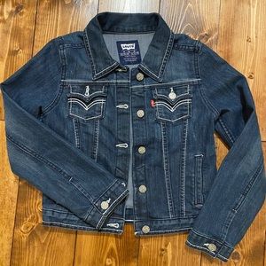 LEVIS | GIRLS BUTTON UP LONG SLEEVE MID WEIGHT BLUE JEAN JACKET
